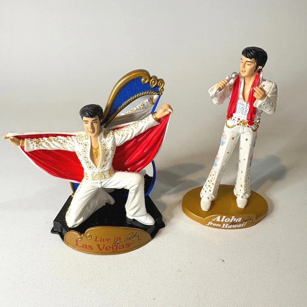 Elvis Presley Trevco Collectible Ornaments Las Vegas Aloha from Hawaii Set of 2